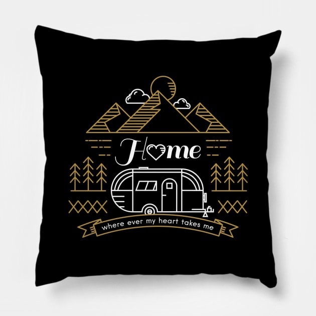 Home Where My Heart Takes Me Pillow by CR8ART