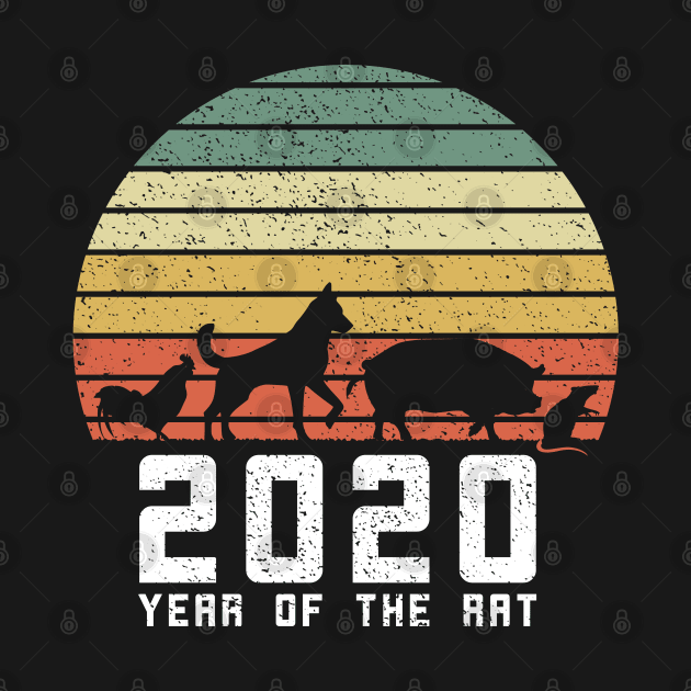 Year Of The Rat 2020 Vintage Evolution Chinese Zodiac by BraaiNinja