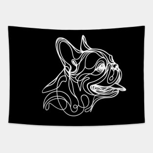 French bulldog monoline black, my best buddy, cute pet, Frenchie lovers or owners, dog lovers Tapestry