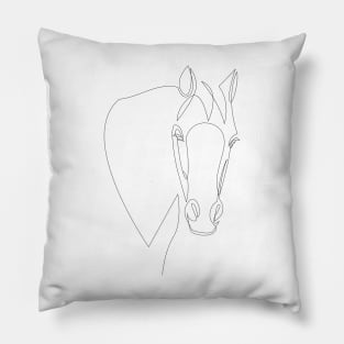 horse - one line art Pillow