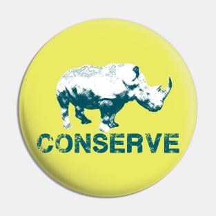 Conserve Rhinoceros Pin