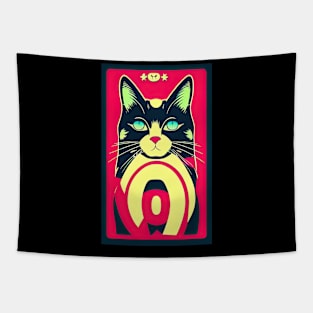 Blue-eyed black cat Tapestry