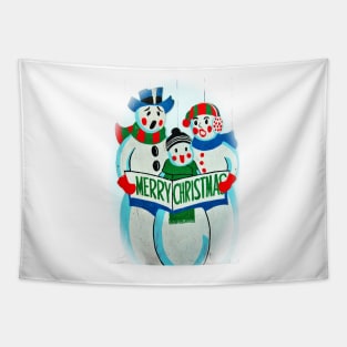 Singing Snowman Family Tapestry