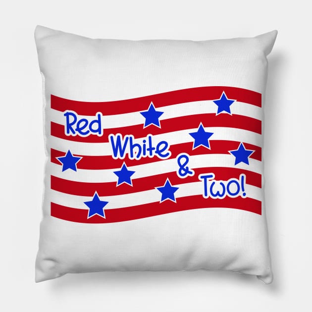 Red White and Two Pillow by TreetopDigital