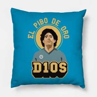 El Pibe de Oro - Diego Maradona - D10S - Portrait for True Football Aficionados Pillow