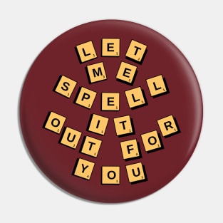 Family Scrabble Board Game Education gift Pin