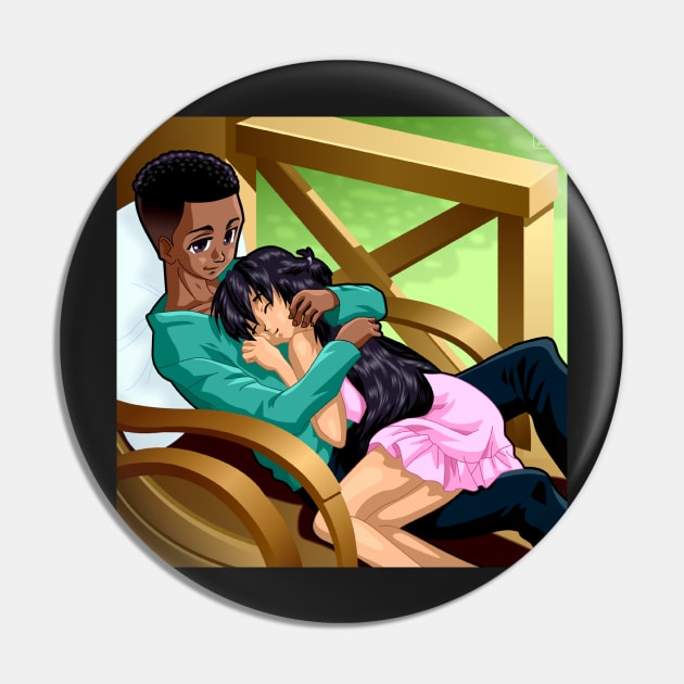 AFRO-ANIME illustration Interracial cupid Pin by elkingrueso