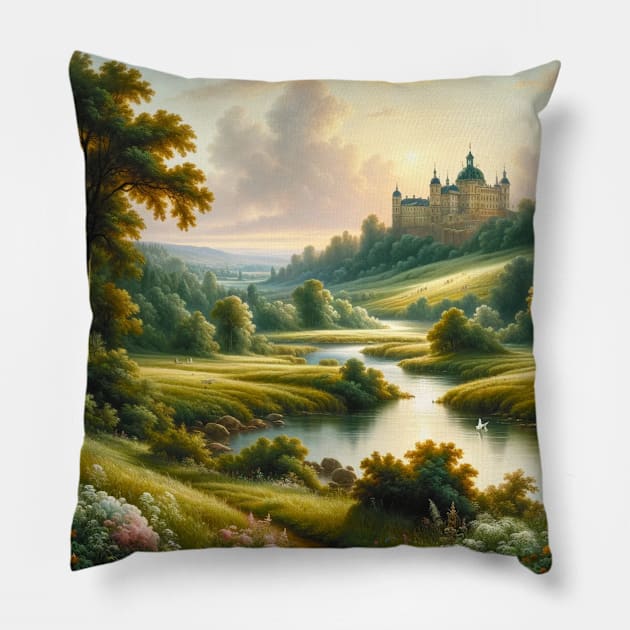 Twilight Sonata: Echoes of a Forgotten Realm Pillow by ryspayevkaisar