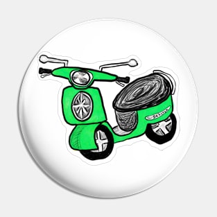 Green scooter Pin