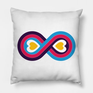 Polyamory Infinity Love Symbol - Double Heart  - (New Pride Colors!) Pillow