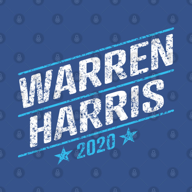 Disover Elizabeth Warren and Kamala Harris on the one ticket? Dare to dream. Presidential race 2020 Distressed text - Warren Harris 2020 - T-Shirt