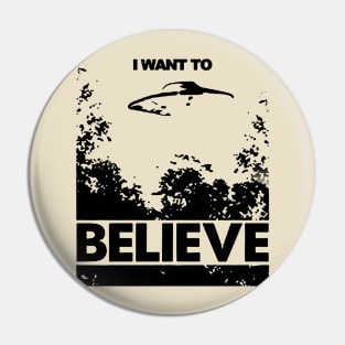 Pop art I Want To Believe X-Retro Style Pin