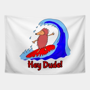 Hedgehog Surf Dude Tapestry