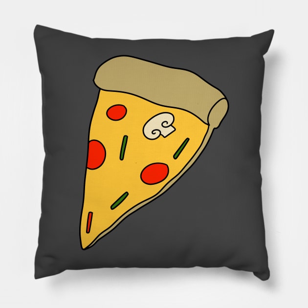 Pizza Slice with One Mushroom Pillow by saradaboru