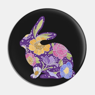 Virginia the Floral Bunny Pin