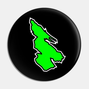 Salt Spring Island in a Simple Silhouette - Colourful Lime Green - Salt Spring Island Pin