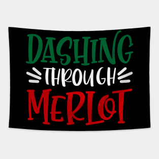 Dashing Through Merlot Funny Ugly Xmas Ugly Christmas Tapestry