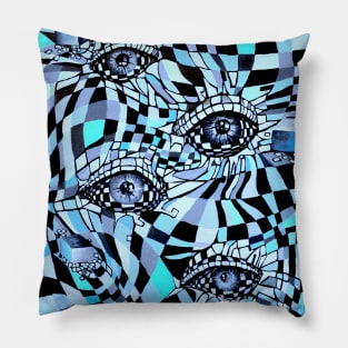 Conspiracy All Seeing Eye in Chessboard Style Pillow