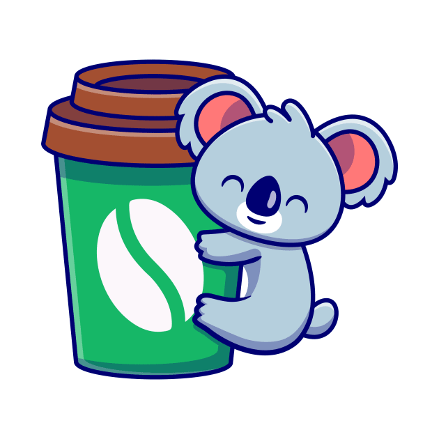 Cute Koala Hug Coffee Cup Cartoon by Catalyst Labs