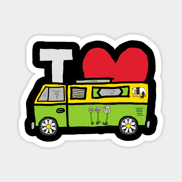 I Love My Campervan Magnet by Mark Ewbie