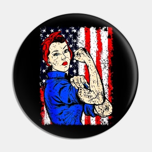 Rosie The Riveter Feminist Patriotic Pin