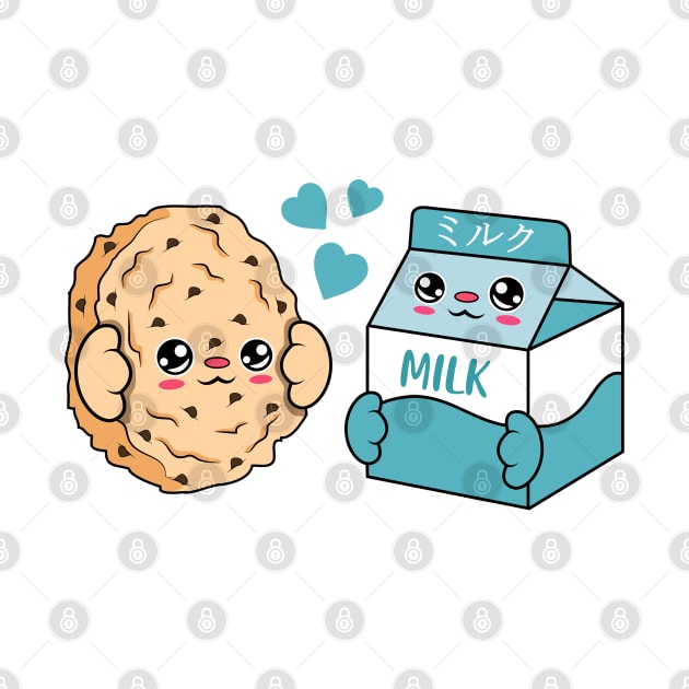 All i need is cookies and milk, Kawaii cookies and milk cartoon. by JS ARTE