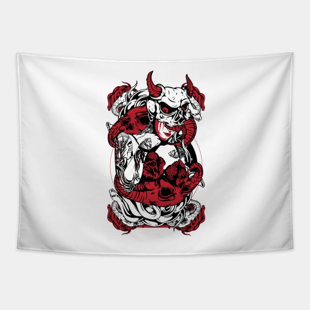 Lady Rose Skull Tapestry by gblackid