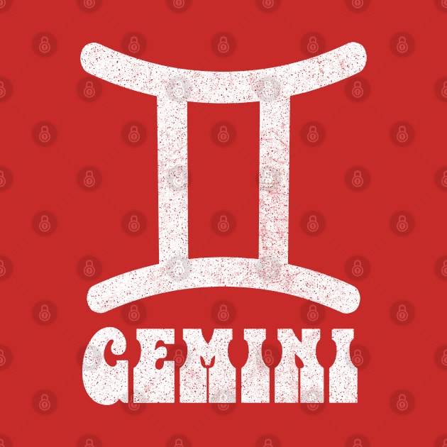 Gemini / Retro Zodiac Symbol Faded-Style Design by CultOfRomance