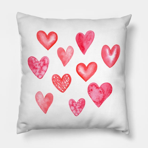 red hearts Pillow by DreamLoudArt