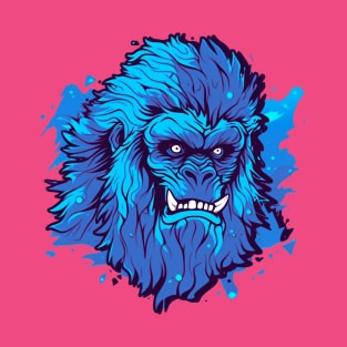 Blue Yeti Sasquatch Bigfoot Face T-Shirt