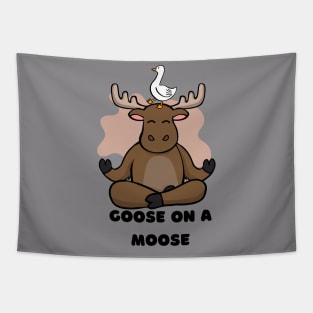 Goose on a Moose Animal Funny Tapestry