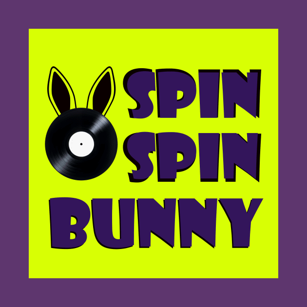 SpinSpinBunny Bunny Main Square Logo - Fluorescent Yellow, Purple by SpinSpinBunny