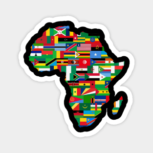 Map of Africa Continent with Flags Magnet