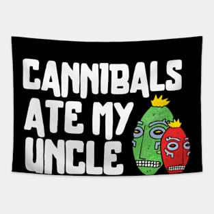 Cannibals Ate My Uncle Biden Political Satire Trump 2024 Tapestry