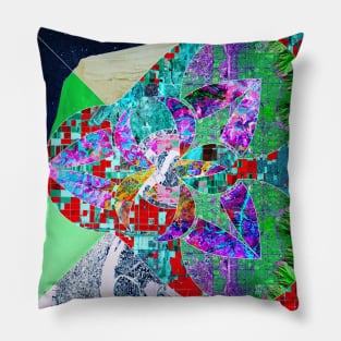 the global mapper collage of hazard in deep city mountain Pillow