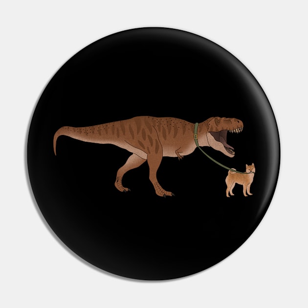 Funny Shiba Inu Dog walking T Rex Dinosaur Pin by dukito