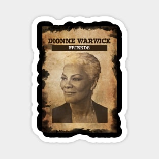 Vintage Old Paper 80s Style Dionne Warwick /// Friends Magnet