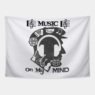 Music on my mind T Shirt for Music Lover Tapestry