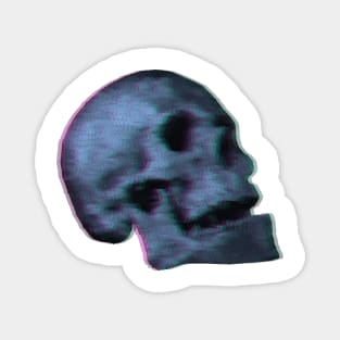 3D Low Poly Skull Magenta and Cyan Magnet