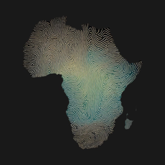 Africa Map Finger print by hippyhappy