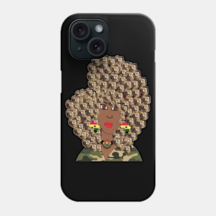 Natural Hair for Black Women Queen Curly 3 Phone Case