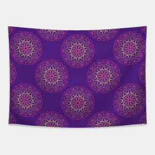 Pink and orange mandala Tapestry