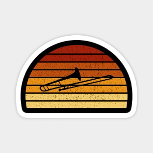 Vintage Sunset Trombone Gift For Trombone Players Magnet