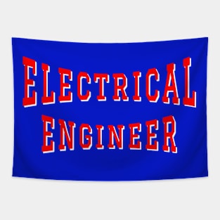 Electrical Engineer in Red Color Text Tapestry