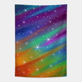 Twinkling Stars Space Rainbow Galaxy Tapestry