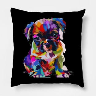 Puppy Colorful Pop Art Design Dog Lover Gift Idea Pillow