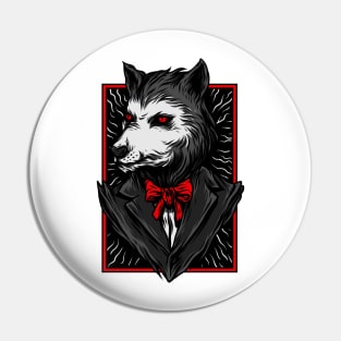 Big Bad Wolf Suit Black Red Pin