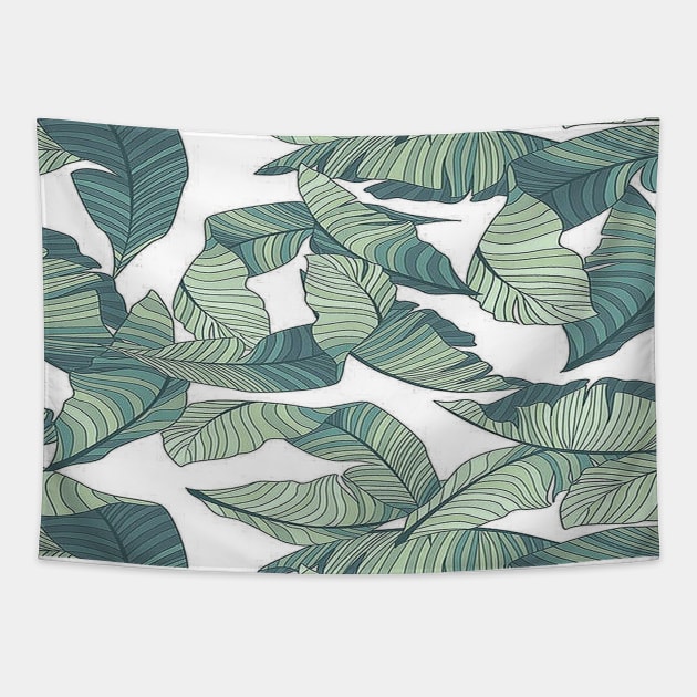 Tropical Palm Leaf Tapestry by iambolders