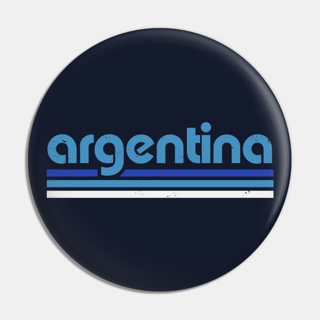 Retro Argentina Football // Vintage Grunge Proud Argentine Word Art Pin by Now Boarding