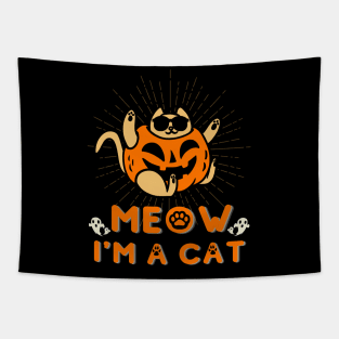 Meow I'm a cat, cat lover, cat halloween, cat pumpkins Tapestry